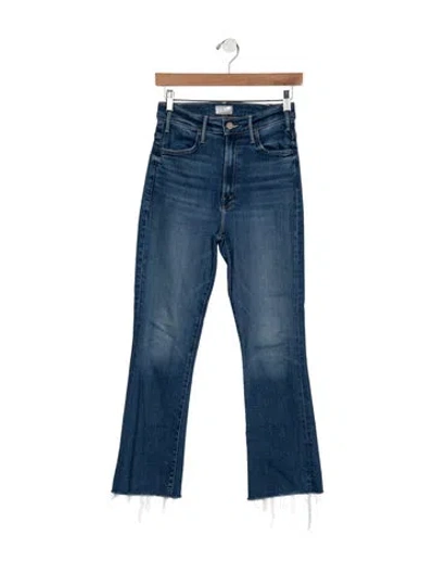 Pre-owned Mother High-rise Flared Jeans In Blue