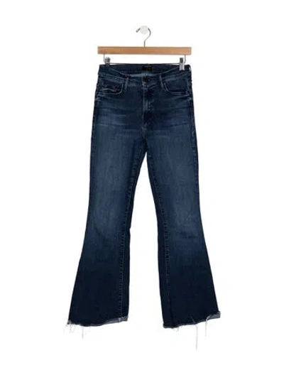 Pre-owned Mother High-rise Flared Jeans In Blue