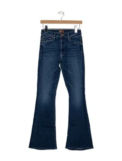 Pre-owned Mother High-rise Flared Jeans In Blue