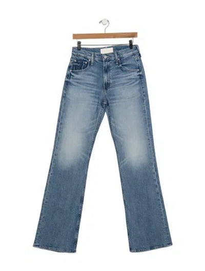 Pre-owned Mother High-rise Flared Jeans In Blue