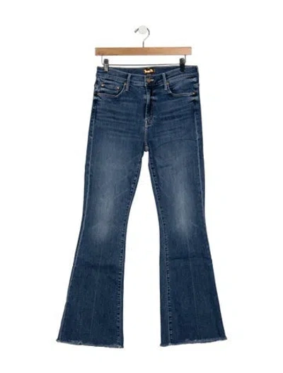 Pre-owned Mother High-rise Flared Jeans In Blue