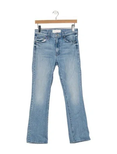 Pre-owned Mother High-rise Flared Jeans In Blue