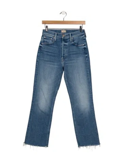 Pre-owned Mother High-rise Flared Jeans In Blue