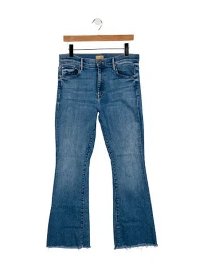 Pre-owned Mother High-rise Flared Jeans In Blue