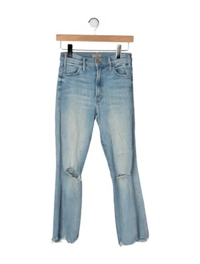 Pre-owned Mother High-rise Flared Jeans In Blue