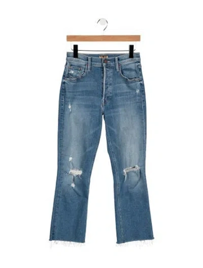 Pre-owned Mother High-rise Flared Jeans In Blue