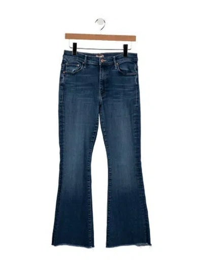 Pre-owned Mother High-rise Flared Jeans In Blue