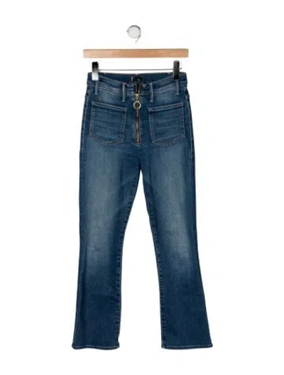 Pre-owned Mother High-rise Flared Jeans In Blue