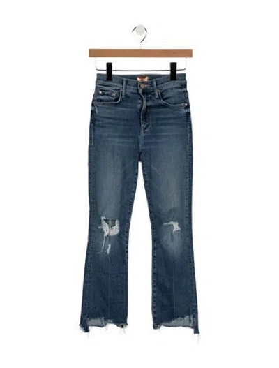 Pre-owned Mother High-rise Flared Jeans In Blue