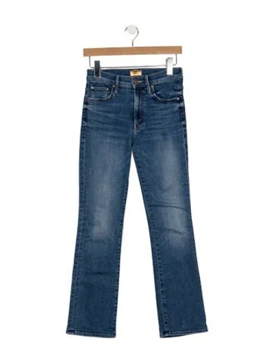 Pre-owned Mother High-rise Flared Jeans In Blue