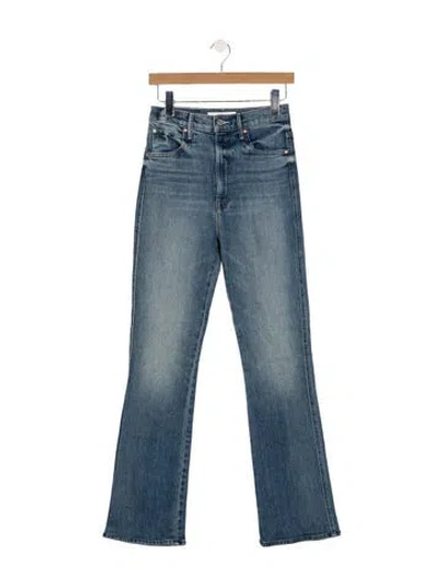 Pre-owned Mother High-rise Flared Jeans In Blue