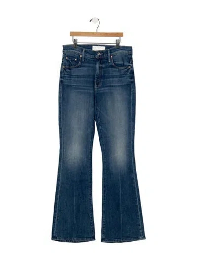 Pre-owned Mother High-rise Flared Jeans In Blue