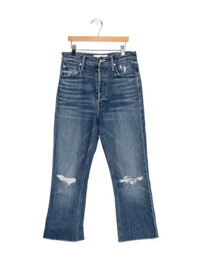 Pre-owned Mother High-rise Flared Jeans In Blue