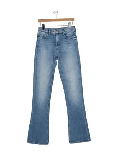 Pre-owned Mother High-rise Flared Jeans In Blue