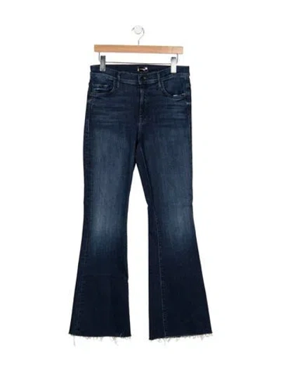 Pre-owned Mother High-rise Flared Jeans In Blue
