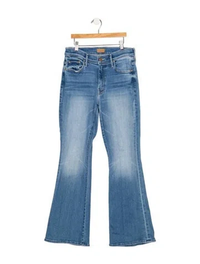 Pre-owned Mother High-rise Flared Jeans In Blue