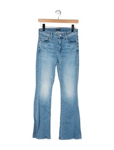 Pre-owned Mother High-rise Flared Jeans In Blue
