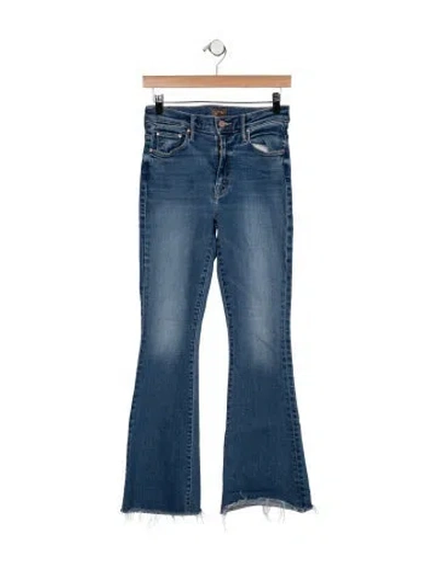 Pre-owned Mother High-rise Flared Jeans In Blue