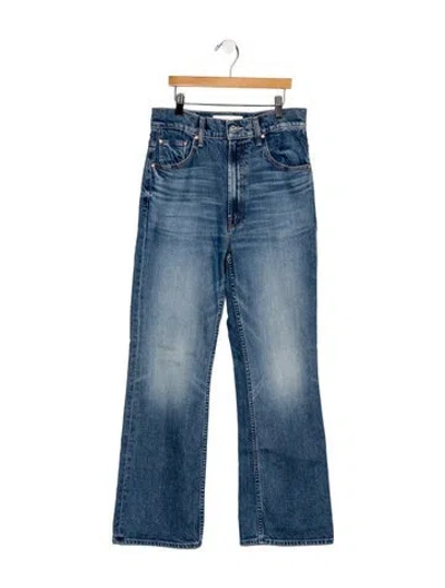 Pre-owned Mother High-rise Flared Jeans In Blue