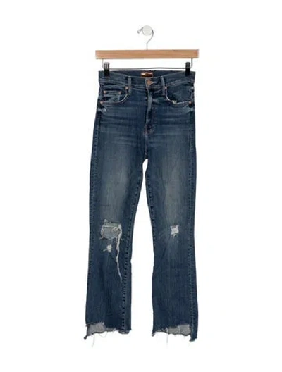 Pre-owned Mother High-rise Flared Jeans In Blue