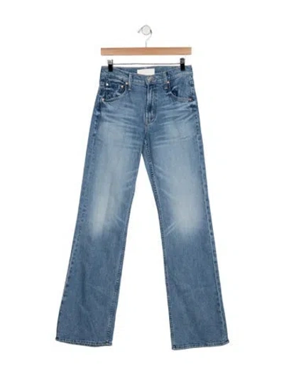 Pre-owned Mother High-rise Flared Jeans In Blue