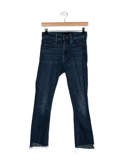 Pre-owned Mother High-rise Flared Jeans In Blue
