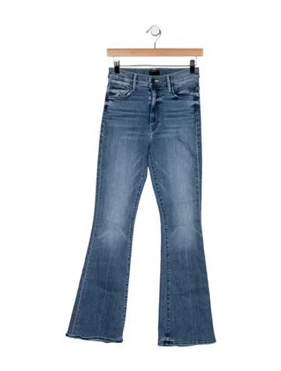 Pre-owned Mother High-rise Flared Jeans In Blue