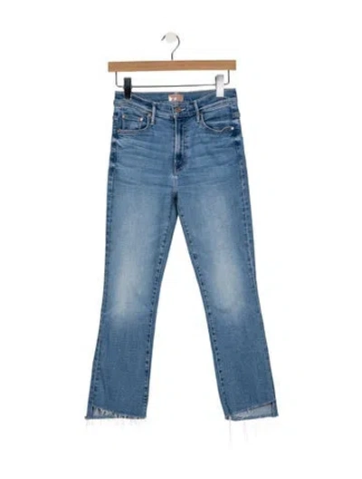 Pre-owned Mother High-rise Flared Jeans In Blue