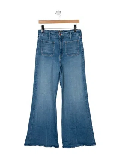 Pre-owned Mother High-rise Flared Jeans In Blue