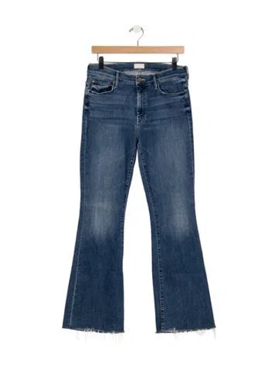 Pre-owned Mother High-rise Flared Jeans In Blue