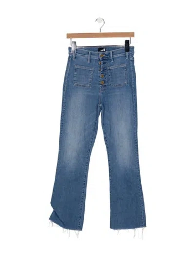 Pre-owned Mother High-rise Flared Jeans In Blue