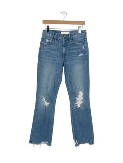 Pre-owned Mother High-rise Flared Jeans In Blue