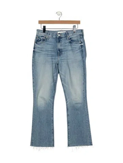 Pre-owned Mother High-rise Flared Jeans In Blue