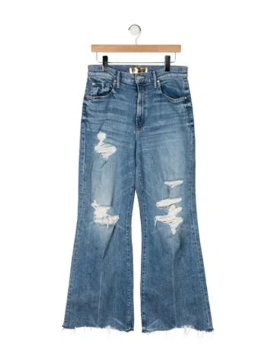 Pre-owned Mother High-rise Flared Jeans In Blue