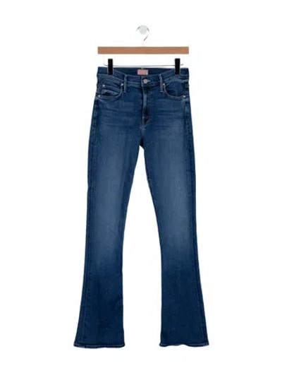Pre-owned Mother High-rise Flared Jeans In Blue