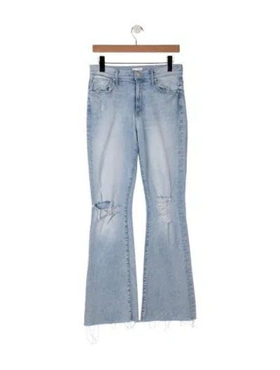 Pre-owned Mother High-rise Flared Jeans In Blue