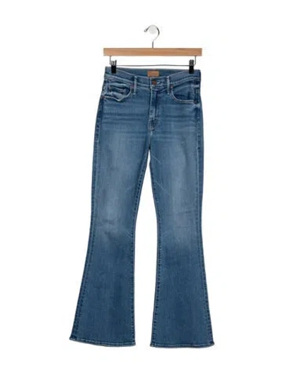 Pre-owned Mother High-rise Flared Jeans In Blue