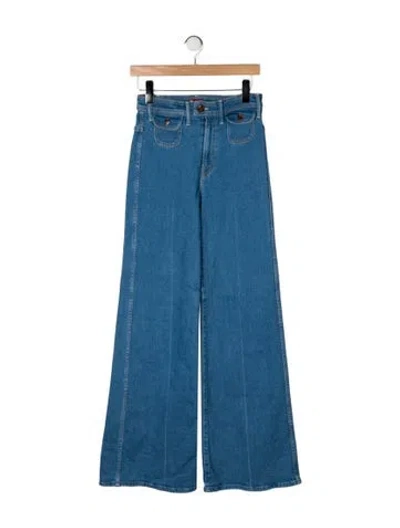 Pre-owned Mother High-rise Flared Jeans In Blue