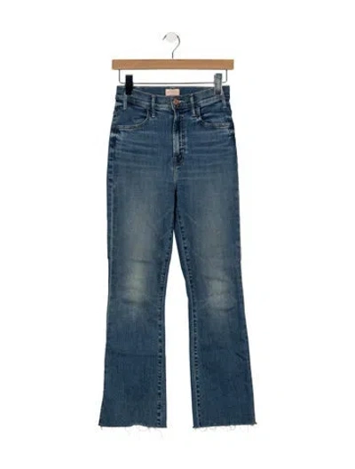 Pre-owned Mother High-rise Flared Jeans In Blue