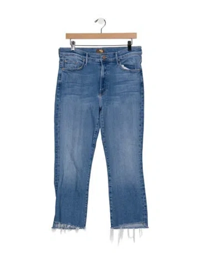 Pre-owned Mother High-rise Flared Jeans In Blue