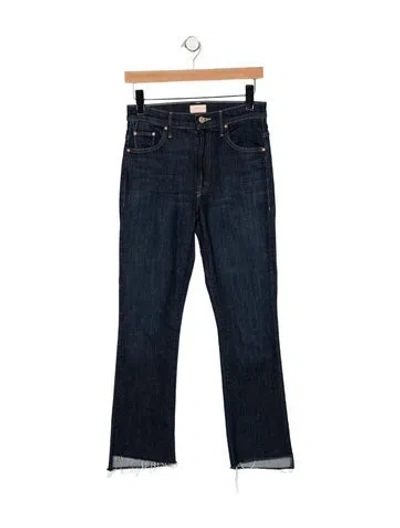 Pre-owned Mother High-rise Flared Jeans In Blue