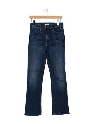 Pre-owned Mother High-rise Flared Jeans In Blue