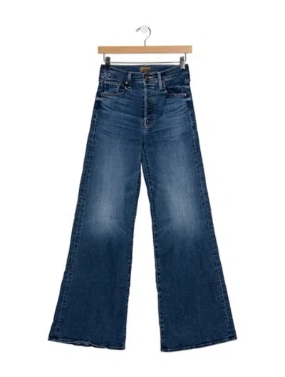 Pre-owned Mother High-rise Flared Jeans In Blue