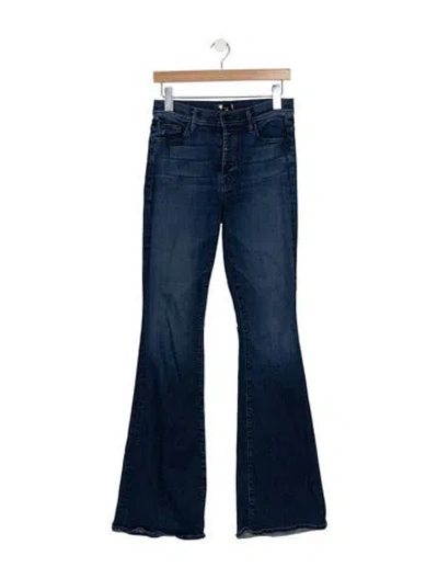 Pre-owned Mother High-rise Flared Jeans In Blue