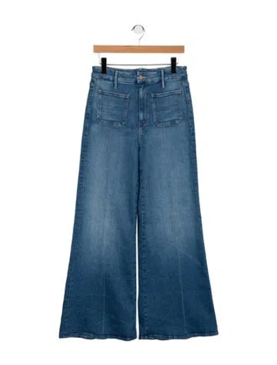 Pre-owned Mother High-rise Flared Jeans In Blue