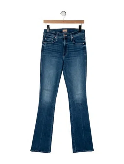 Pre-owned Mother High-rise Flared Jeans In Blue
