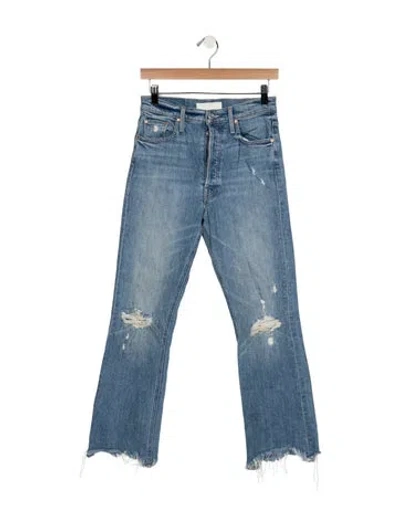 Pre-owned Mother High-rise Flared Jeans In Blue