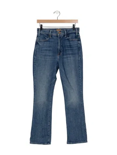 Pre-owned Mother High-rise Flared Jeans In Blue