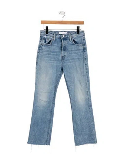 Pre-owned Mother High-rise Flared Jeans In Blue