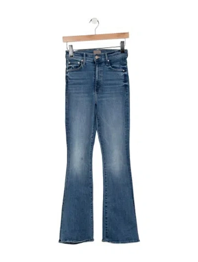 Pre-owned Mother High-rise Flared Jeans In Blue